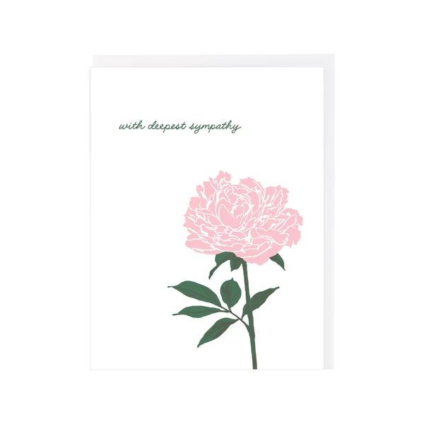 Blooming Peony Sympathy Card Smudge Ink Cards - Sympathy