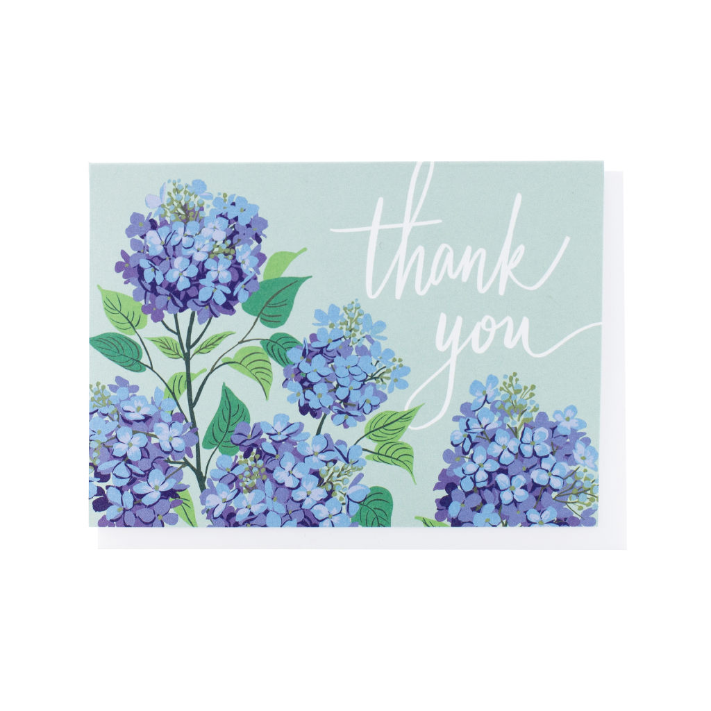 SMU CARD THANK YOU HYDRANGEA Smudge Ink Cards - Thank You