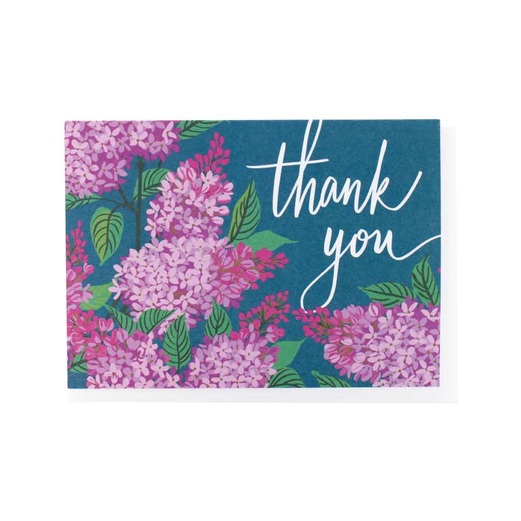SMU CARD THANK YOU LILACS Smudge Ink Cards - Thank You