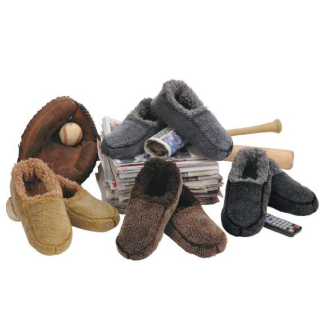 Mens fleece lined sales slippers
