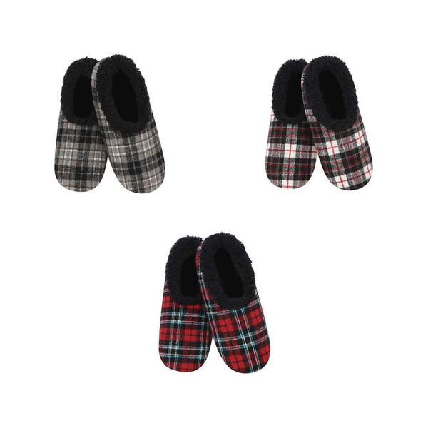 Mens Flannel Plaids Snoozies Snoozies Apparel & Accessories - Socks - Slippers - Adult - Mens