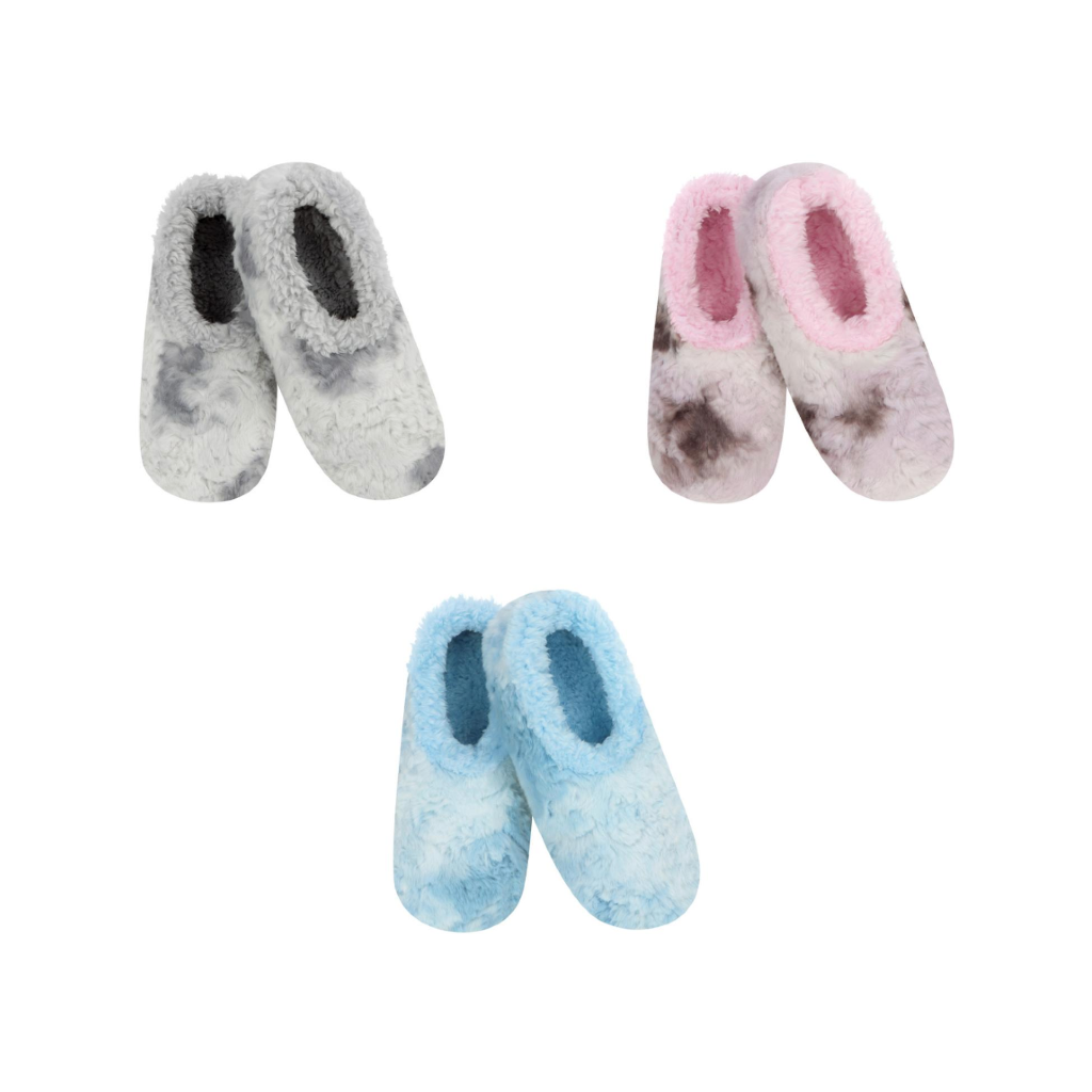Watercolor Faux Fur Snoozies - Womens Snoozies Apparel & Accessories - Socks - Slippers - Adult - Women