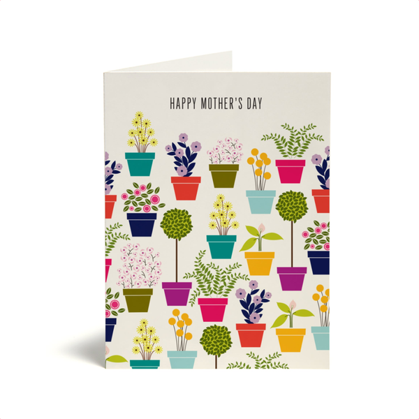 SNG FLATPRESS CARD MOM FLOWER POTS Snow & Graham Cards - Holiday - Mother's Day