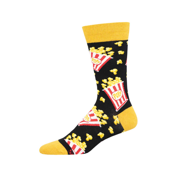 Classic Popcorn Crew Socks - Mens - Black Socksmith Apparel & Accessories - Socks - Adult - Mens