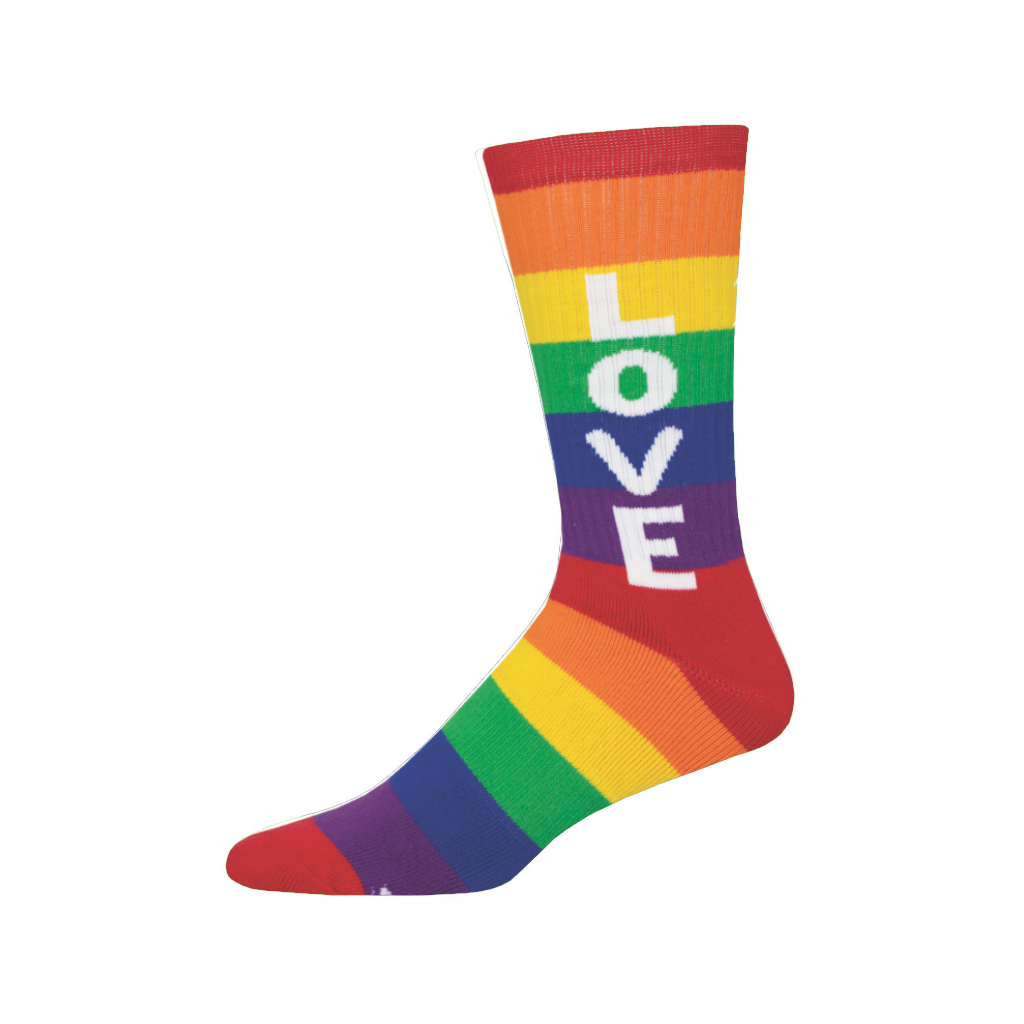 Love Rainbow Athletic Crew Socks - Mens Socksmith Apparel & Accessories - Socks - Adult - Mens