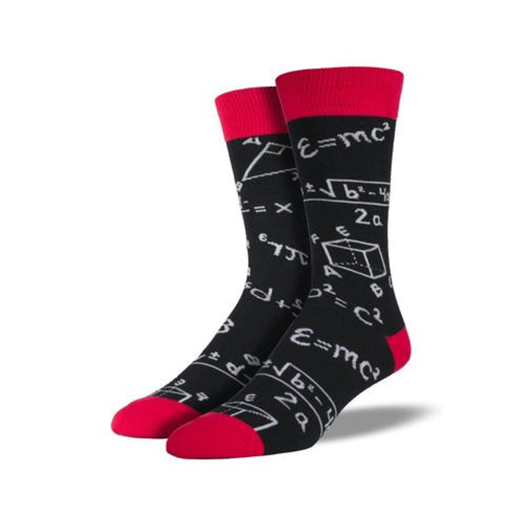 Math Equation Socks - Black - Mens Socksmith Apparel & Accessories - Socks - Adult - Mens