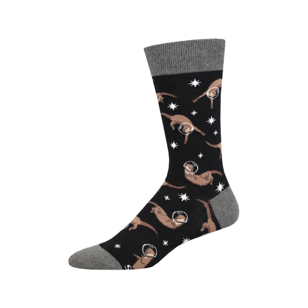 Otter Space Crew Socks - Mens - Black Socksmith Apparel & Accessories - Socks - Adult - Mens