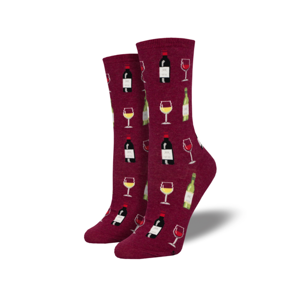 Fine Wine Crew Socks - Womens Socksmith Apparel & Accessories - Socks - Adult - Womens