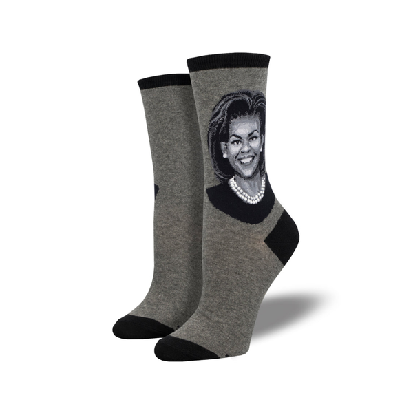 First Lady Michelle Obama Crew Socks - Womens Socksmith Apparel & Accessories - Socks - Adult - Womens