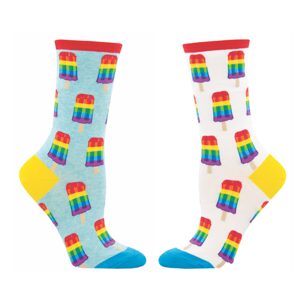 Rainbow Popsicle Crew Socks - Womens Socksmith Apparel & Accessories - Socks - Adult - Womens