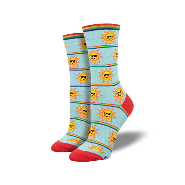 Rainbow Sunnies Crew Socks - Womens Socksmith Apparel & Accessories - Socks - Adult - Womens
