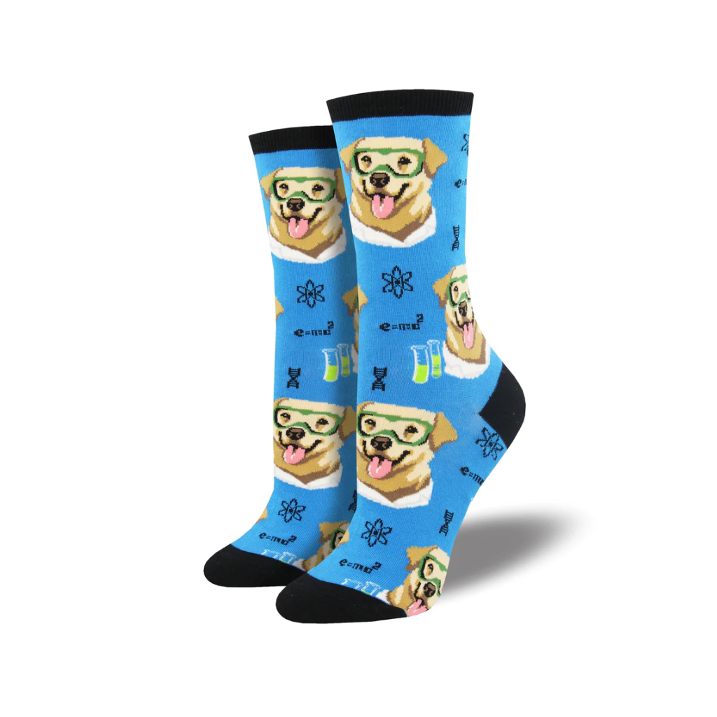 Science Lab Dog Crew Socks - Womens Socksmith Apparel & Accessories - Socks - Adult - Womens