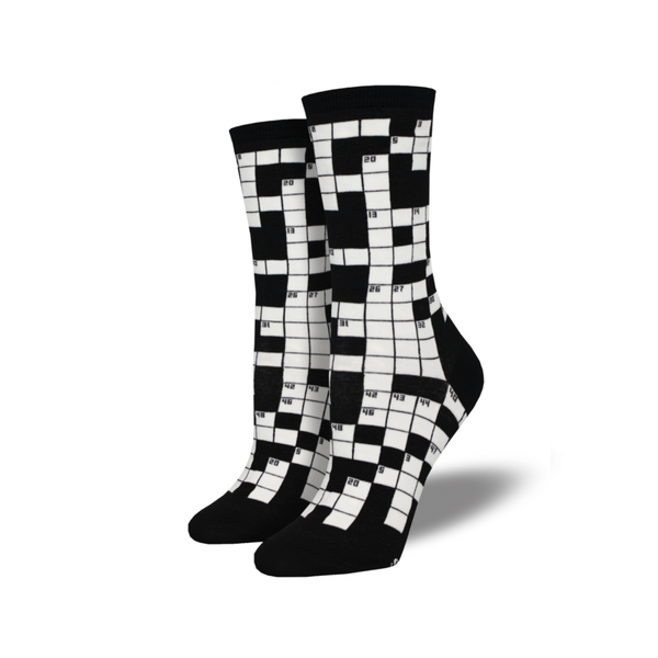 Sunday Crossword Crew Socks - Womens Socksmith Apparel & Accessories - Socks - Adult - Womens