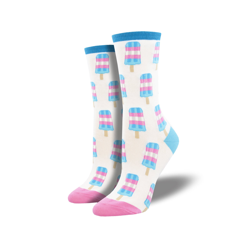 Trans Pops Crew Socks - Womens Socksmith Apparel & Accessories - Socks - Adult - Womens