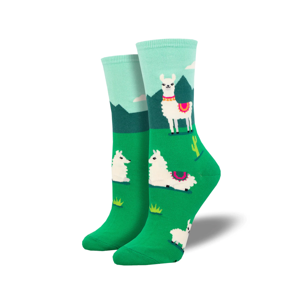 Yo Llama Crew Socks - Womens Socksmith Apparel & Accessories - Socks - Adult - Womens