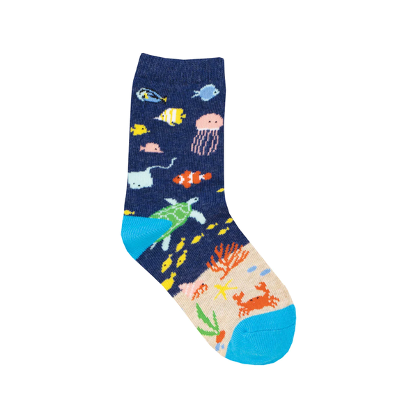 2-4 YRS Under The Sea Crew Socks - Kids - Navy Socksmith Apparel & Accessories - Socks - Baby & Kids - Kids