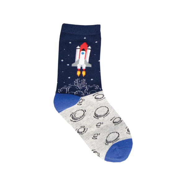 To The Moon And Back Crew Socks - Kids - Navy Socksmith Apparel & Accessories - Socks - Baby & Kids - Kids