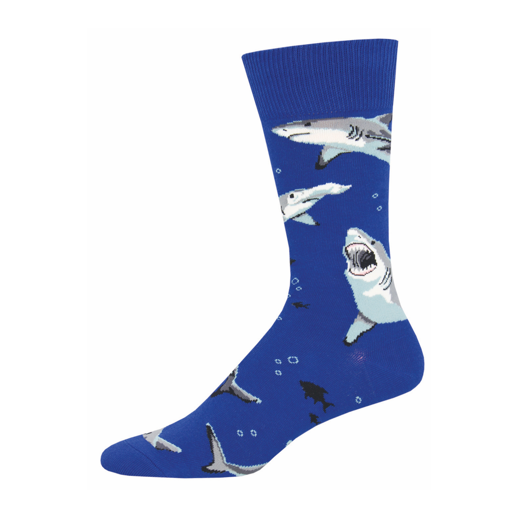 Shark Chums Crew Socks - Men Socksmith Apparel & Accessories - Socks - Mens