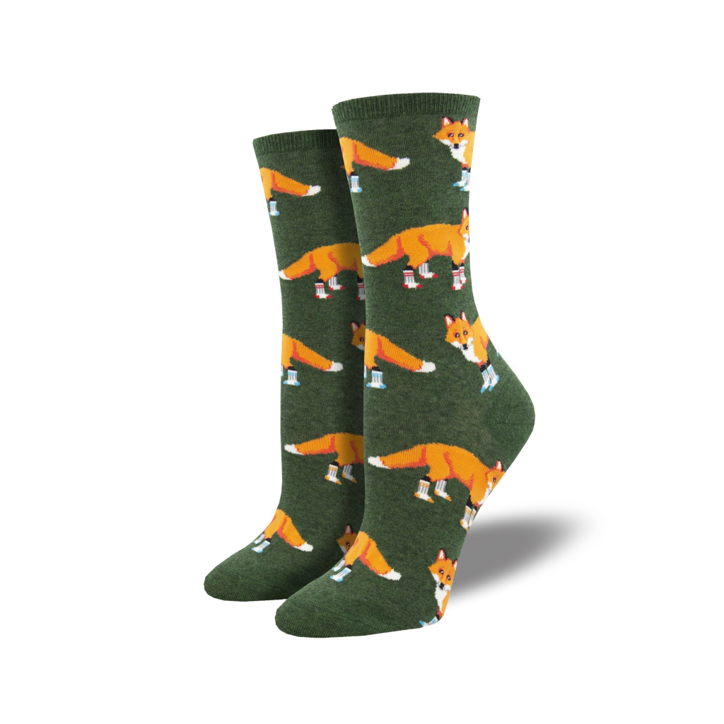 Socksy Foxes Crew Socks - Womens Socksmith Apparel & Accessories - Socks - Womens