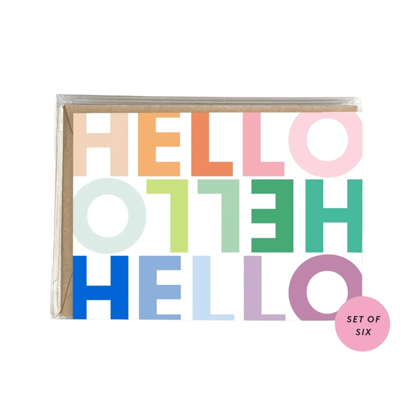 Colorful Hello Blank Card - Boxed Set Of 6 Spaghetti & Meatballs Cards - Boxed Cards