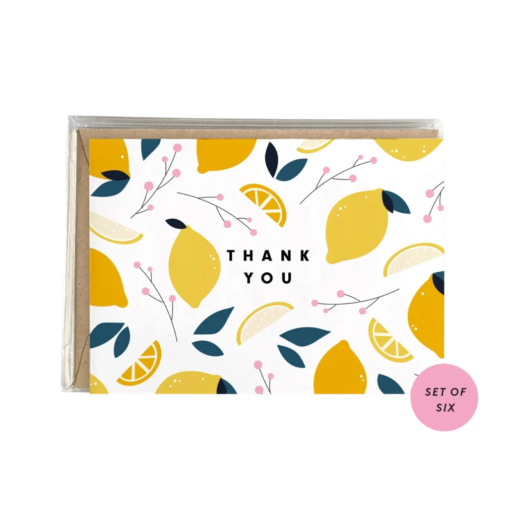 Funky Lemons Thank You Card - Boxed Set Of 6 Spaghetti & Meatballs Cards - Boxed Cards