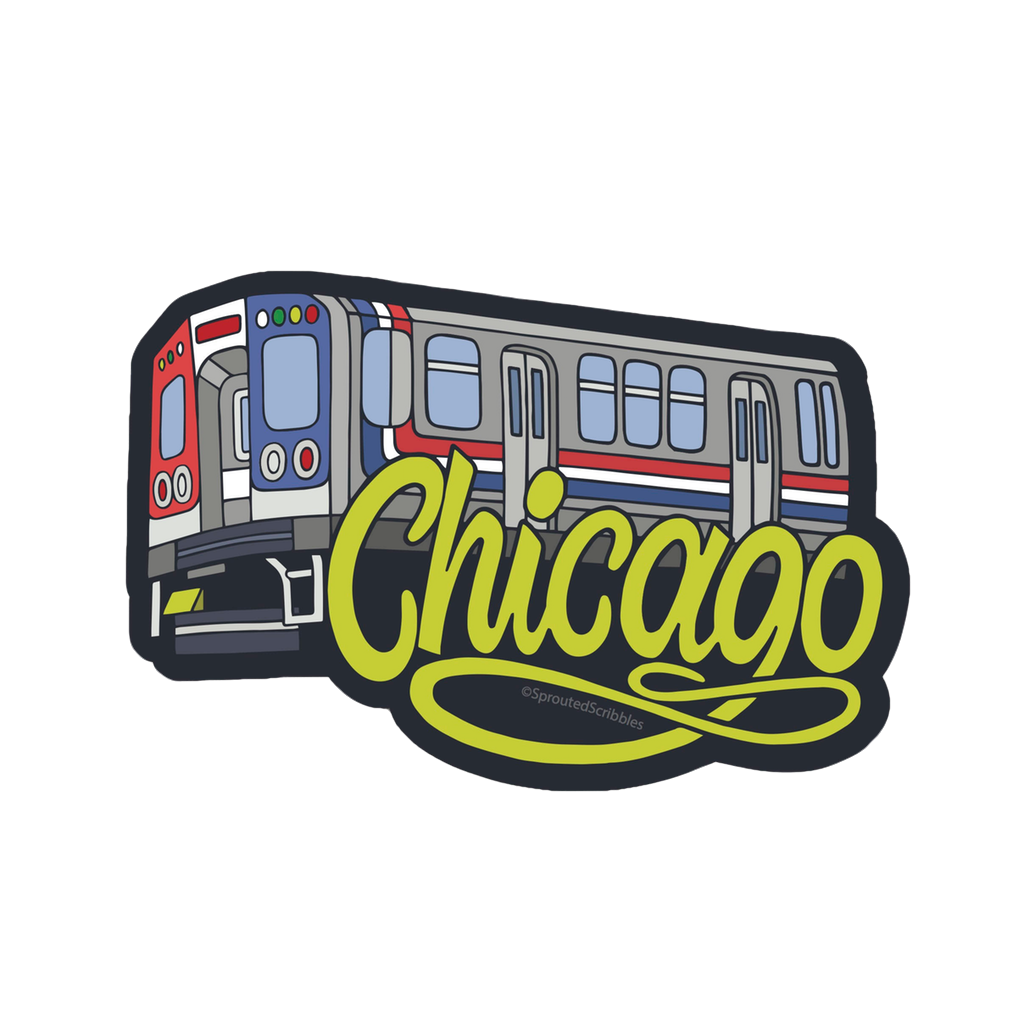 EL TRAIN Chicago Stickers from Sprouted Scribbles SproutedScribbles Stickers