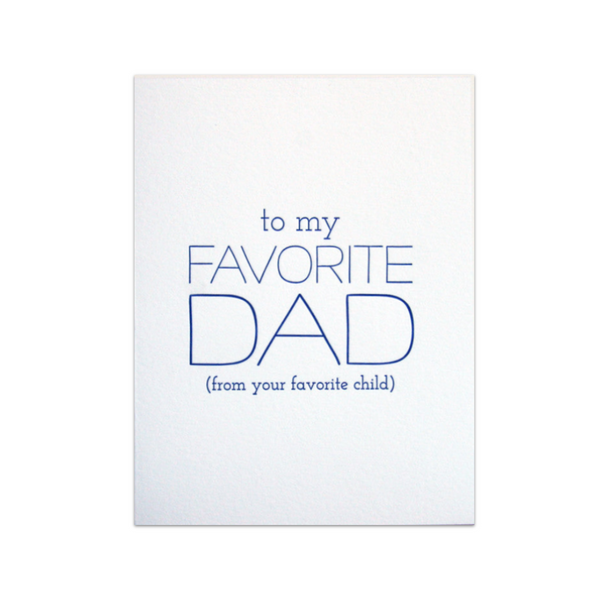 Favorite Dad Father's Day Card Steel Petal Press Cards - Holiday - Father's Day