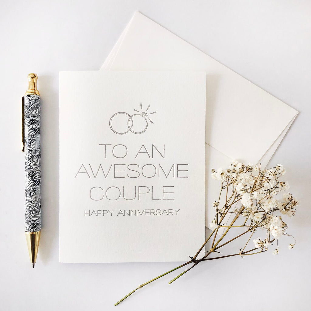 To An Awesome Couple Anniversary Card Steel Petal Press Cards - Love - Anniversary