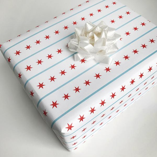 SPP GIFT WRAP CHICAGO FLAG SINGLE SHEET STEEL PETAL PRESS Paper & Packaging - Gift Wrap