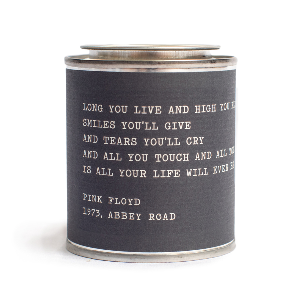 PINK FLOYD (Us and Them) Legends Song Quotes Candle Collection Sugarboo Designs Home - Candles