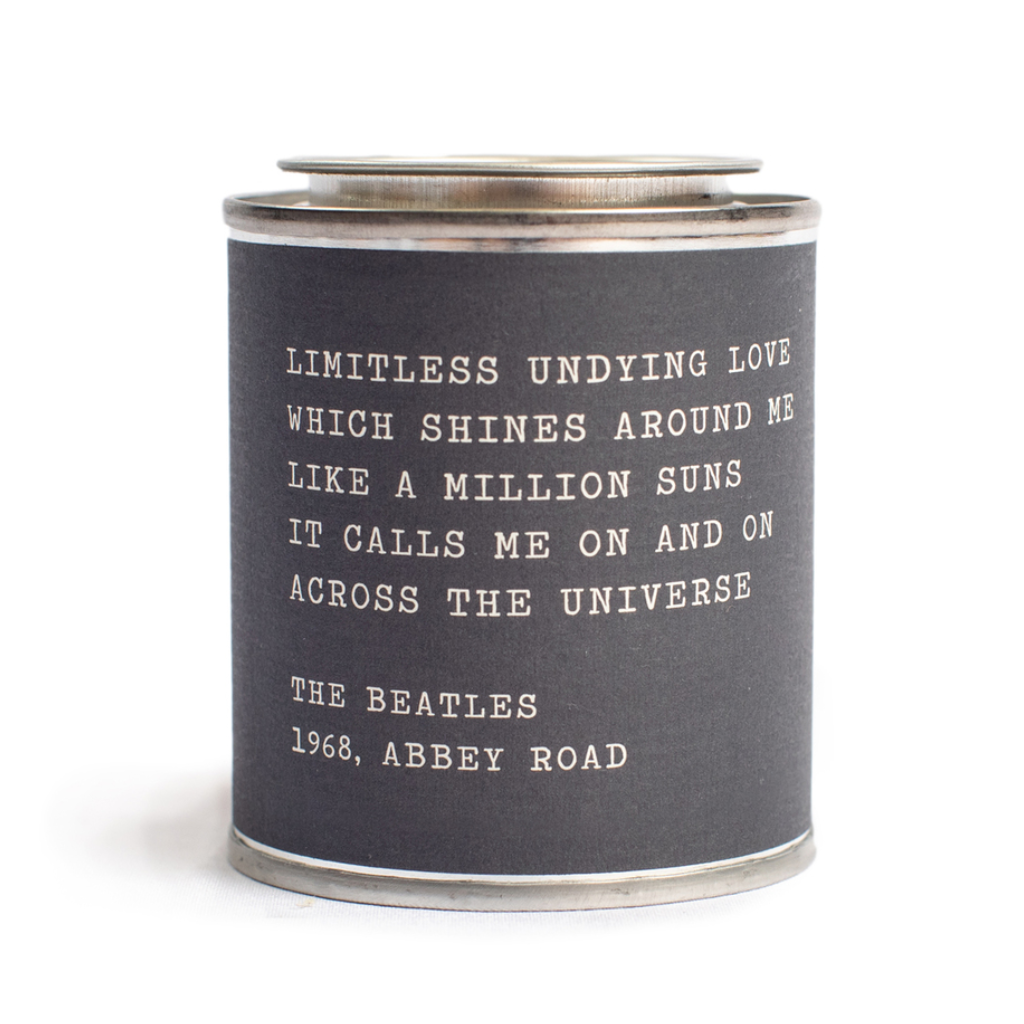 THE BEATLES 1968 (Across the Universe) Legends Song Quotes Candle Collection Sugarboo Designs Home - Candles