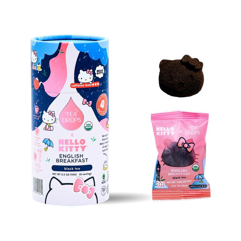 Tea Drops Recyclable Cylinder - Hello Kitty - English Breakfast Tea Drops Home - Kitchen & Dining - Tea & Infusions