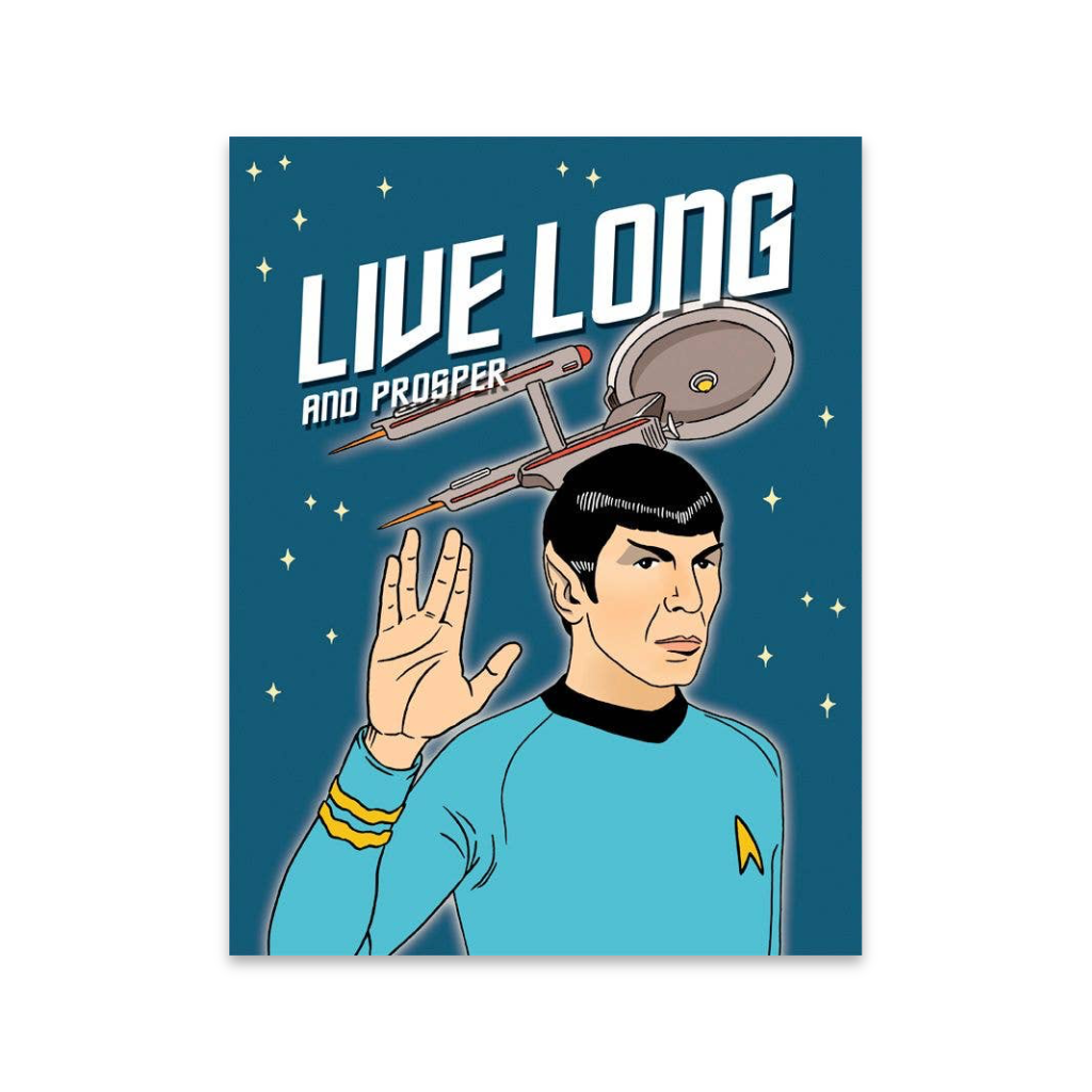 Live Long And Prosper Spock Birthday Card The Found Cards - Birthday