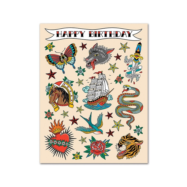 Tattoo Art Birthday Card The Found Cards - Birthday