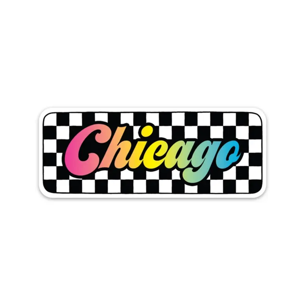 Checkered Chicago Die Cut Sticker The Found Impulse - Decorative Stickers