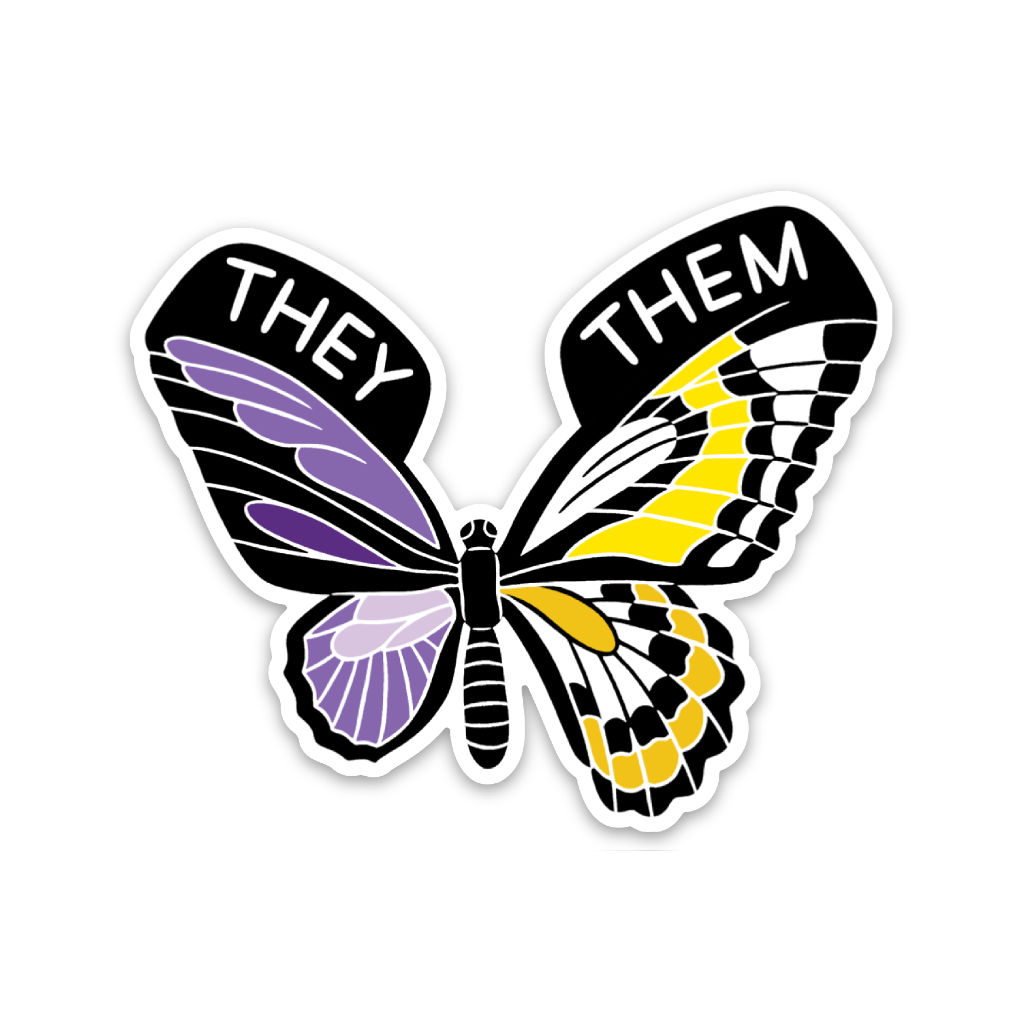 Non-Binary Butterfly Sticker The Found Impulse - Stickers