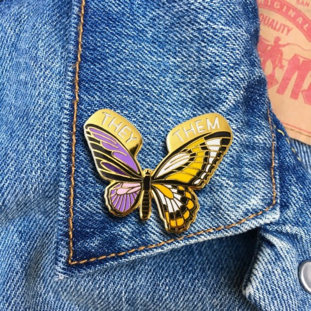 Non-Binary Butterfly Enamel Pin The Found Jewelry - Pins