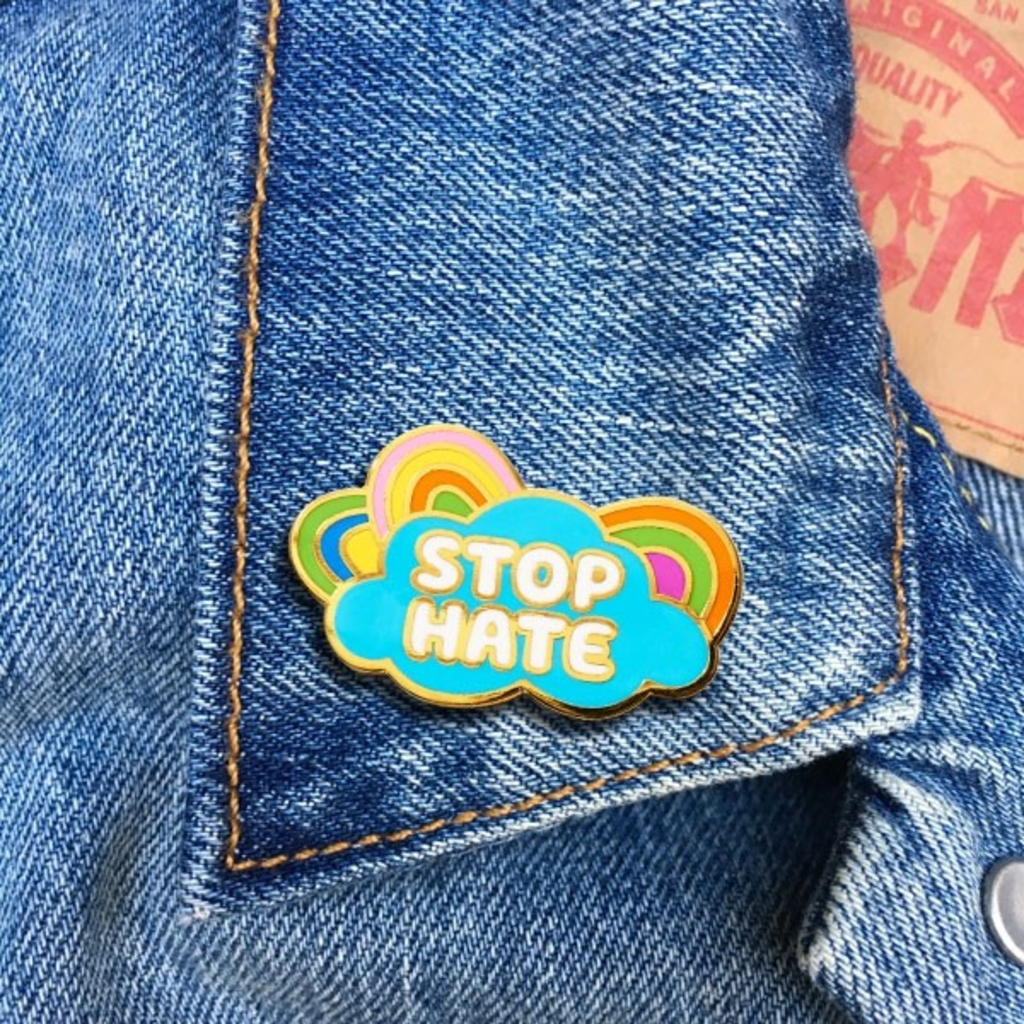 Stop Hate Enamel Pin The Found Jewelry - Pins