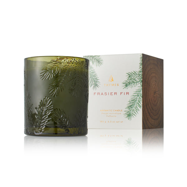 Thymes Frasier Fir Green Glass Candle [unavailable] Thymes Home - Candles - Holiday