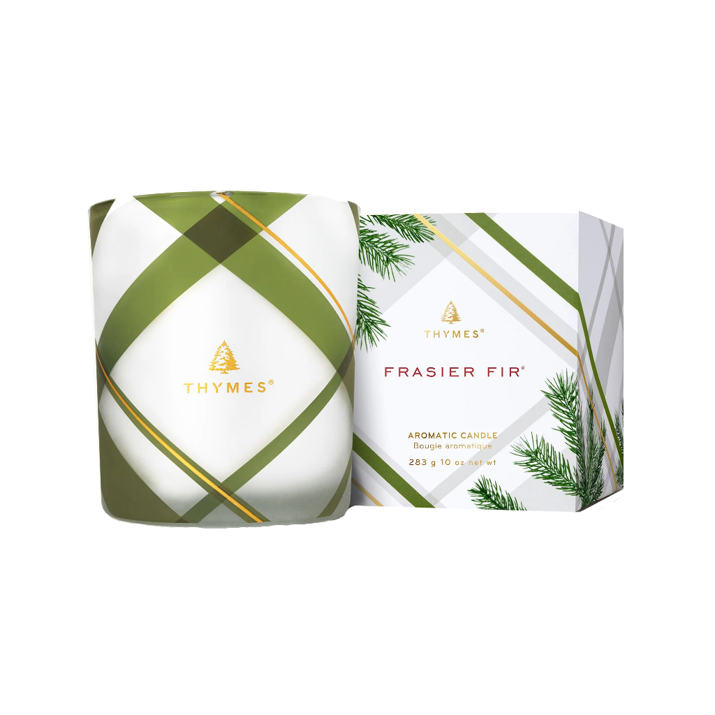 Thymes Frasier Fir Poured Candle - Plaid Frosted Thymes Home - Candles - Specialty