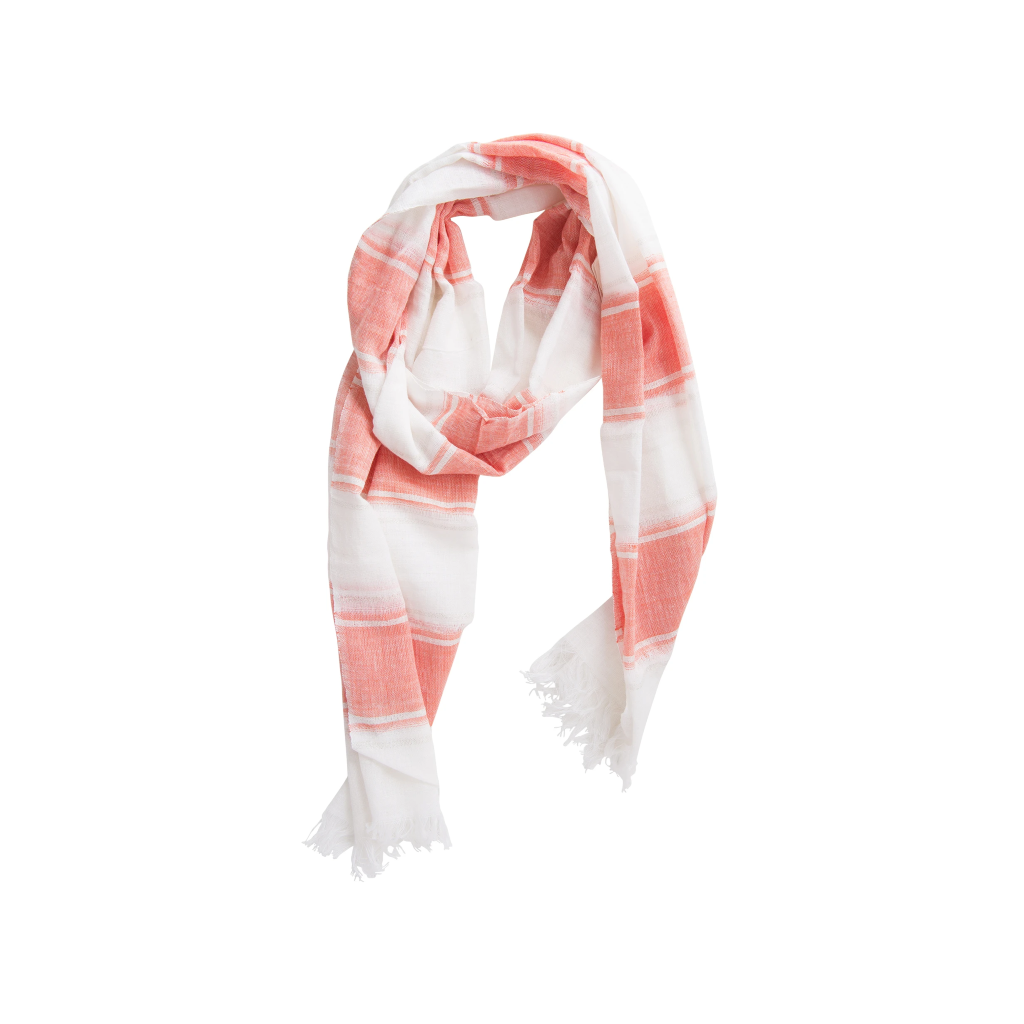 Wide Beach Stripes With Silver - Orange Tickled Pink Apparel & Accessories - Summer - Adult - Scarves & Wraps