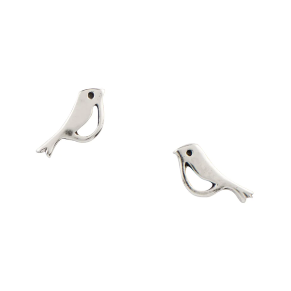 Chickadee Stud Earrings - Silver Tomas Jewelry - Earrings
