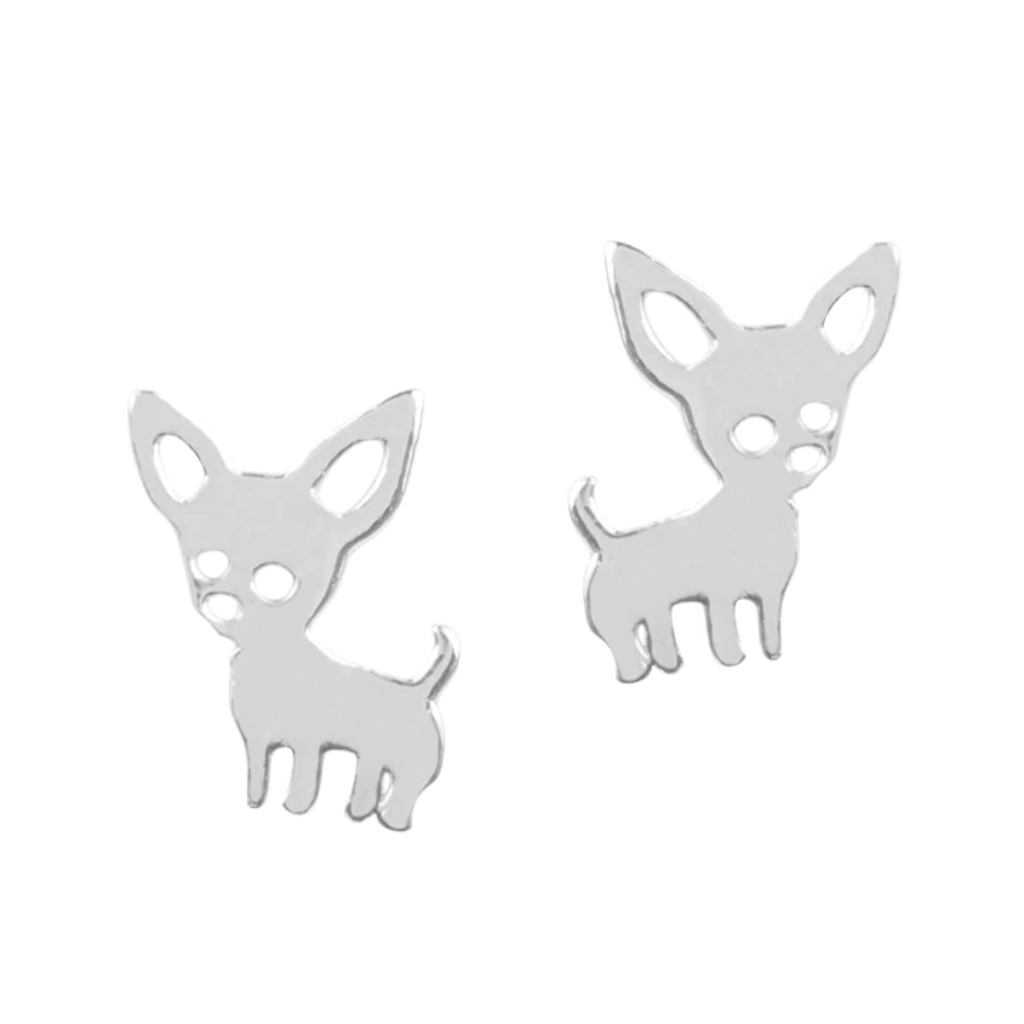 Chihuahua Stud Earrings - Silver Tomas Jewelry - Earrings