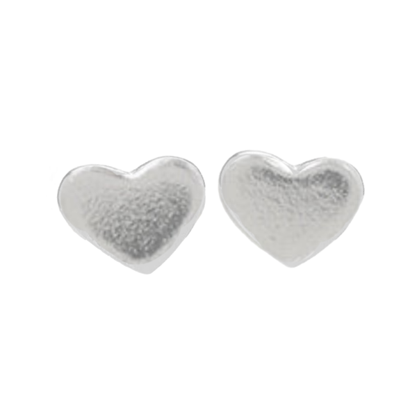 Flat Heart Stud Earrings - Silver Tomas Jewelry - Earrings
