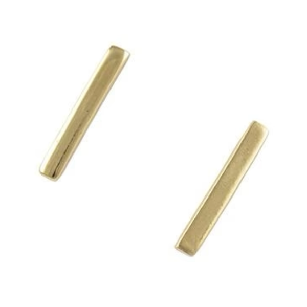 Long Bar Stud Earrings - Gold Tomas Jewelry - Earrings