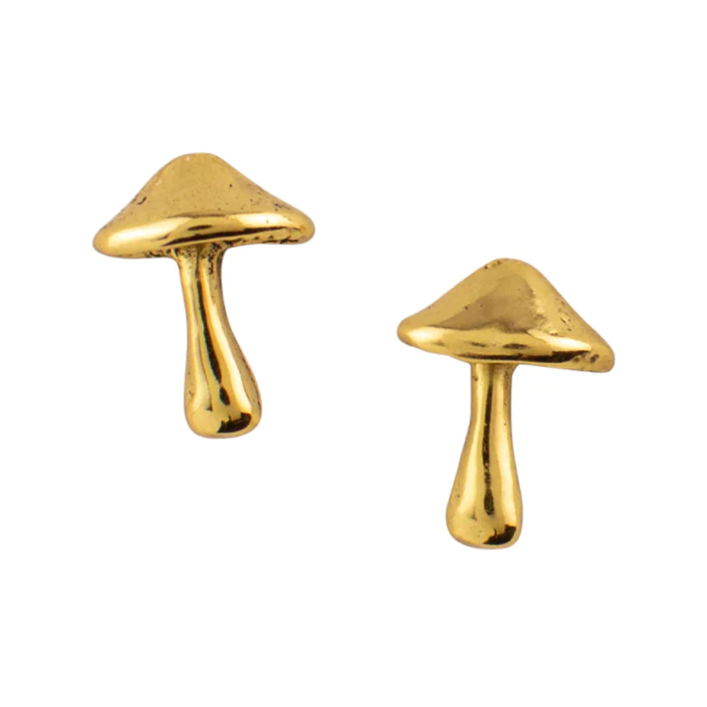 Gold mushroom deals earrings