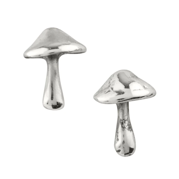 Magic Mushroom Stud Earrings - Silver Tomas Jewelry - Earrings