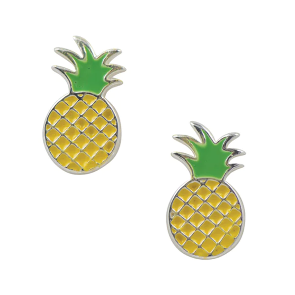 Pineapple Enamel Stud Earrings Tomas Jewelry - Earrings