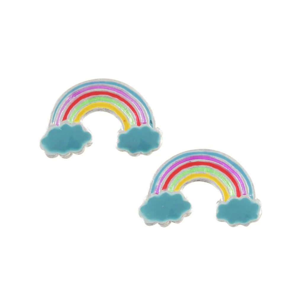 Rainbow And Clouds Enamel Stud Earrings Tomas Jewelry - Earrings