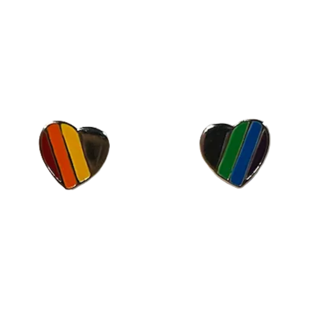 Rainbow Heart Enamel Sud Earrings Tomas Jewelry - Earrings